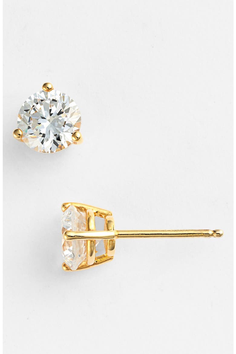 Gift Boxed Cubic Zirconia Stud Earrings - 2.0ct., Alternate, color, GOLD