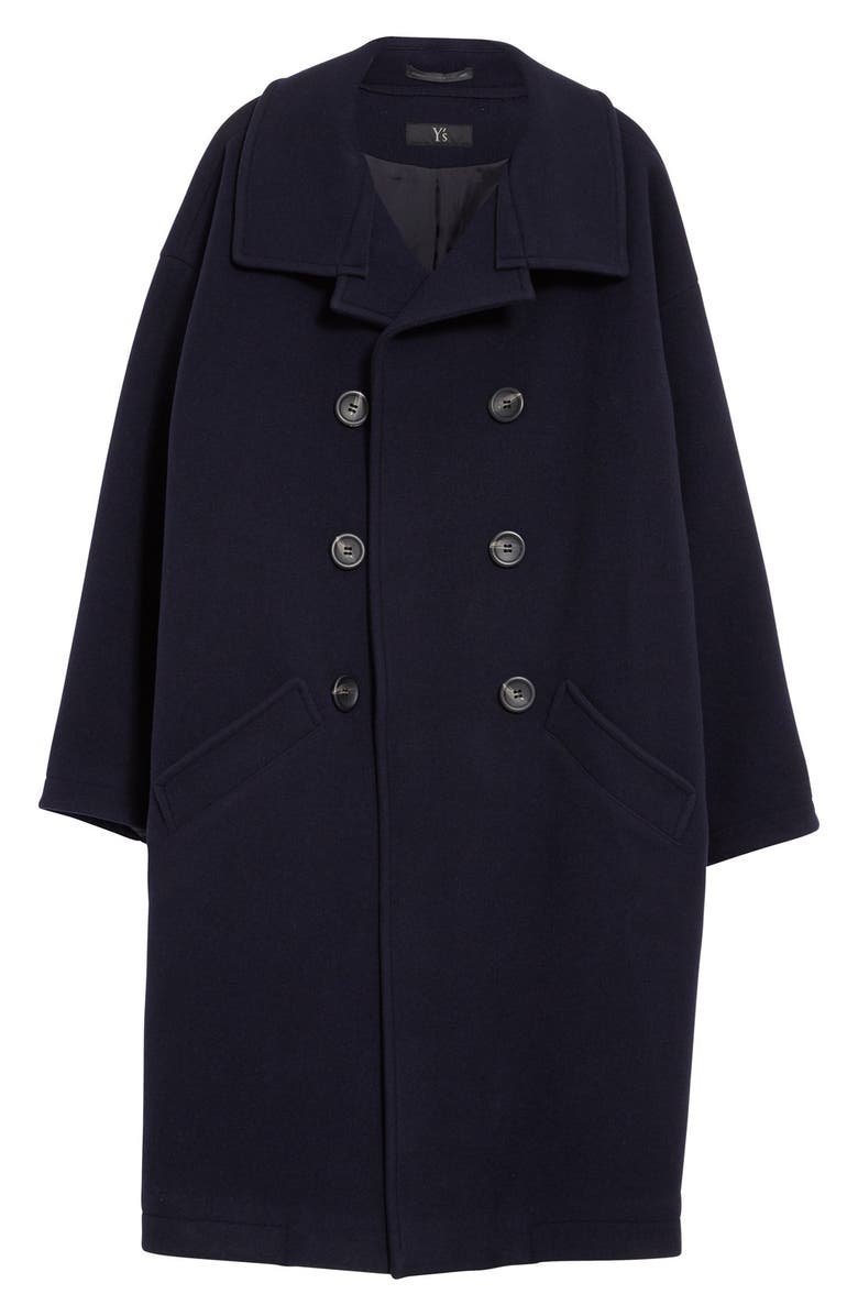 Y's by Yohji Yamamoto U-Big Wool Blend Coat, Alternate, color, 