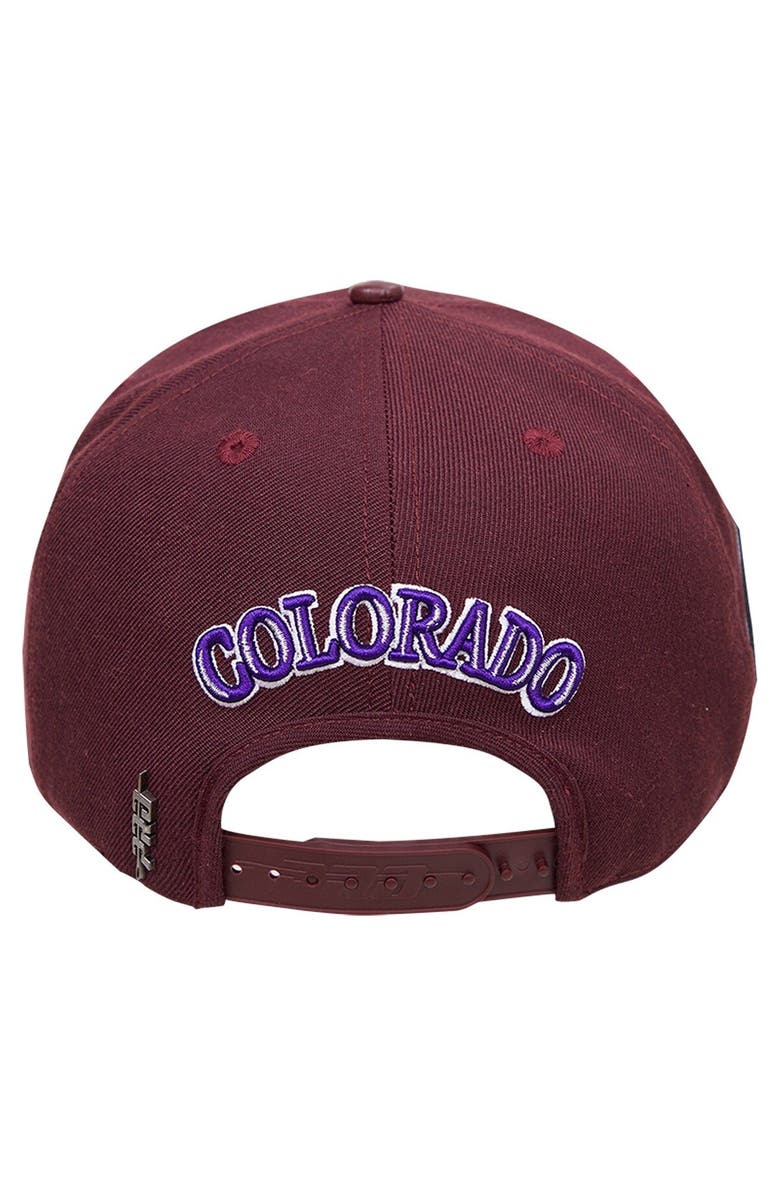 PRO STANDARD Men's Pro Standard Burgundy Colorado Rockies Wine Snapback Hat, Alternate, color, 