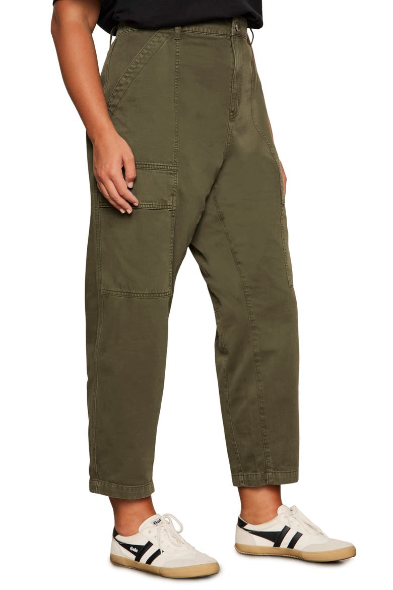 Boyfriend Ankle Utility Pants, Alternate, color, KALAMATA