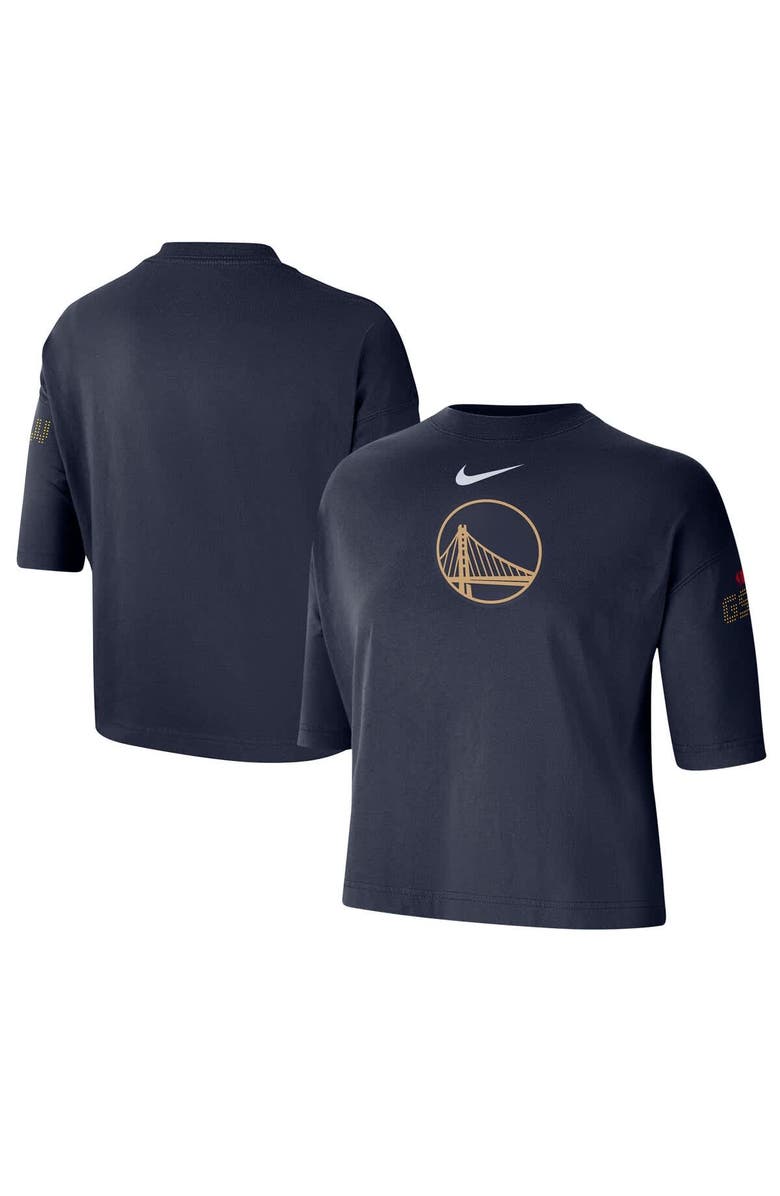 Nike Women's Nike Navy Golden State Warriors 2024/25 City Edition Courtside Boxy T-Shirt, Main, color, 