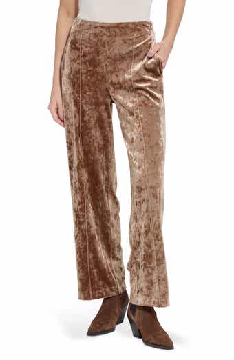 Crushed Velvet Wide Leg Pants