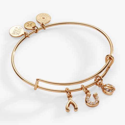 Love and Luck Multi Charm Bangle Bracelet