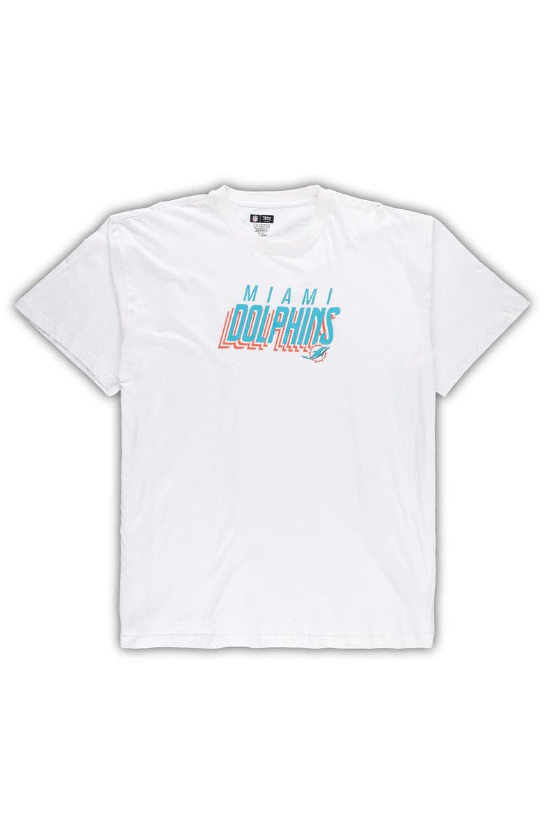 CONCEPTS SPORT Men's Concepts Sport White/Charcoal Miami Dolphins Big & Tall T-Shirt and Shorts Set, Alternate, color,