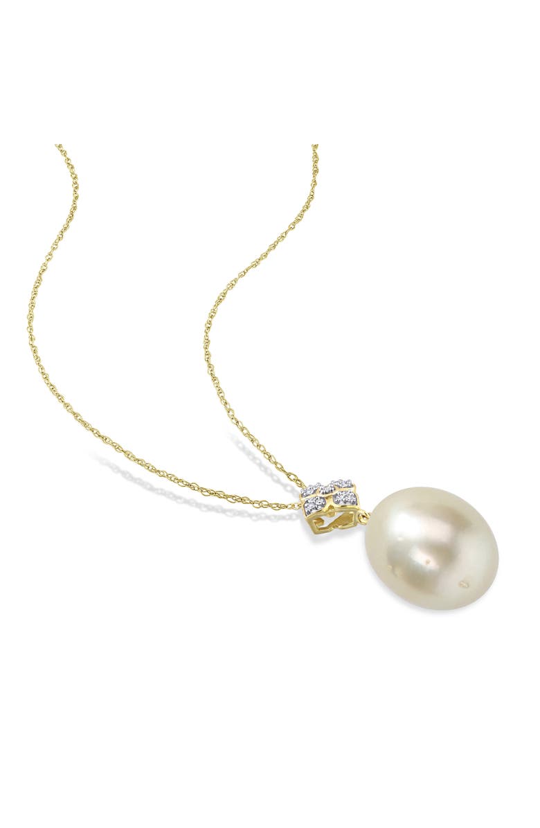 Julianna B. South Sea Pearl & Diamond Floral Necklace 10k, Alternate, color, Cultured South Sea Pearl