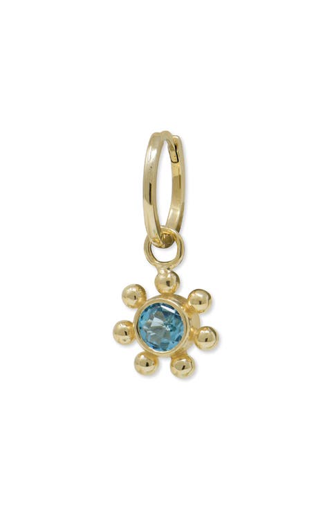 Dew Drop Marine Charm Single Hoop Earring
