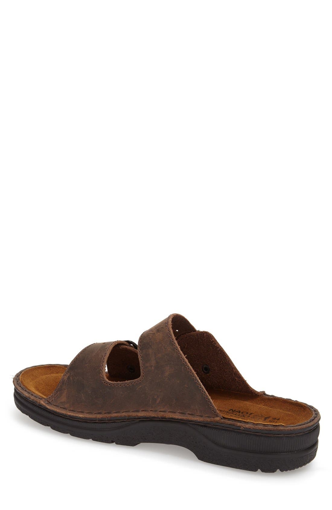 Mikael Slide Sandal, Alternate, color, CRAZY HORSE LEATHER