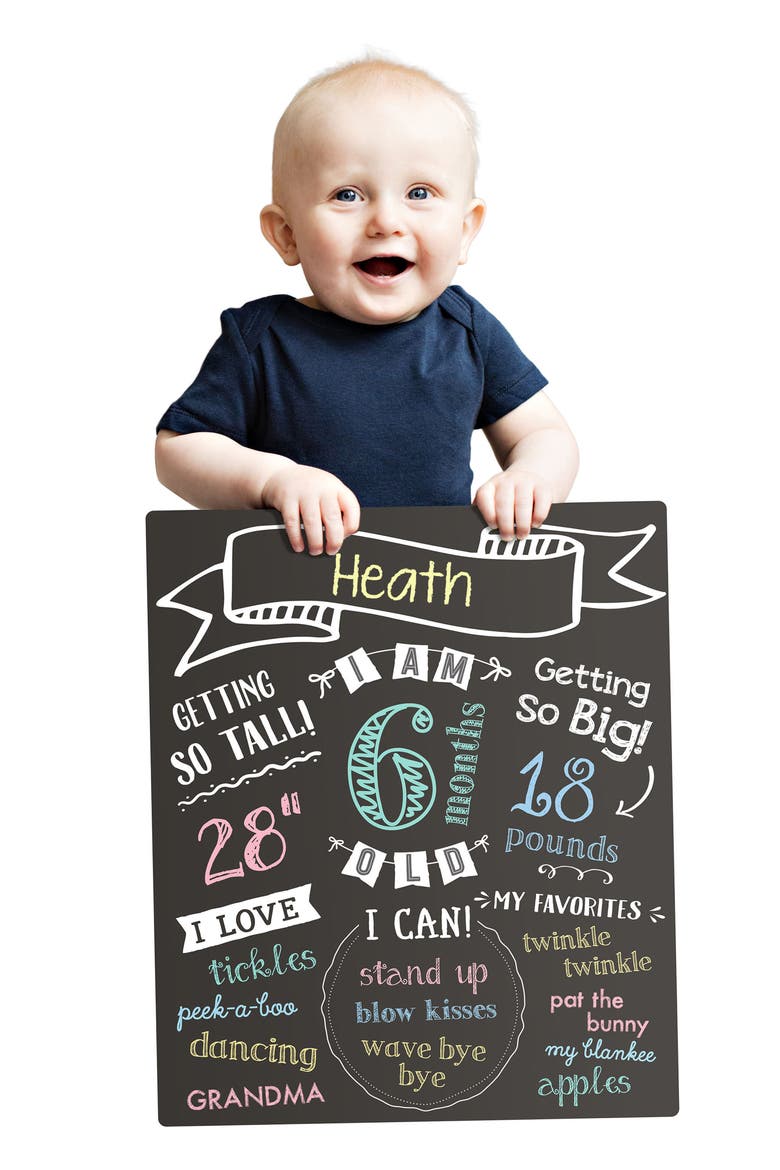 All About Baby Chalkboard, Alternate, color, BLACK