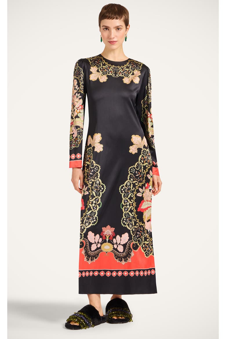 Clingy Swing Dress, Main, color, Cornucopia Placée Black