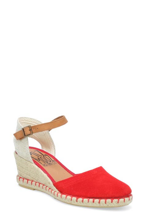 Red espadrilles shops wedges uk