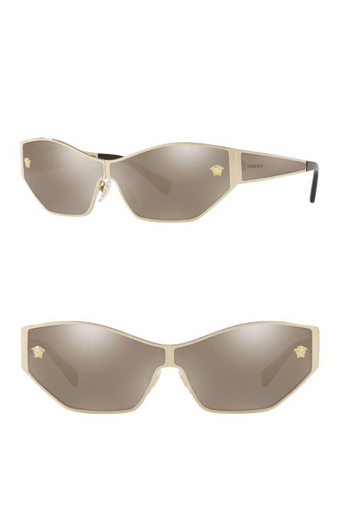 67mm Mirrored Shield Sunglasses