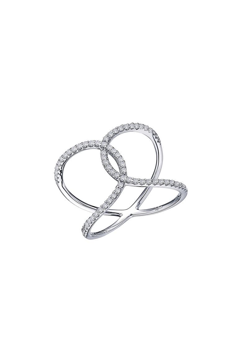 Open Space Simulated Diamond Ring, Main, color, WHITE