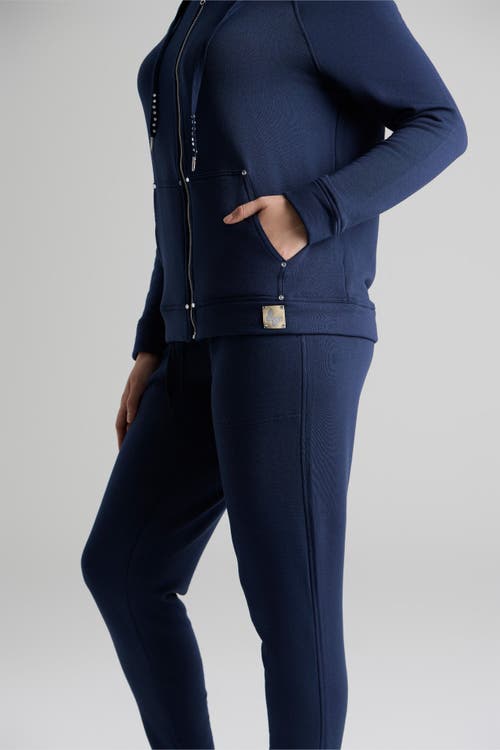 Le Fafo Evelyn Zip Up Hoodie In Blue