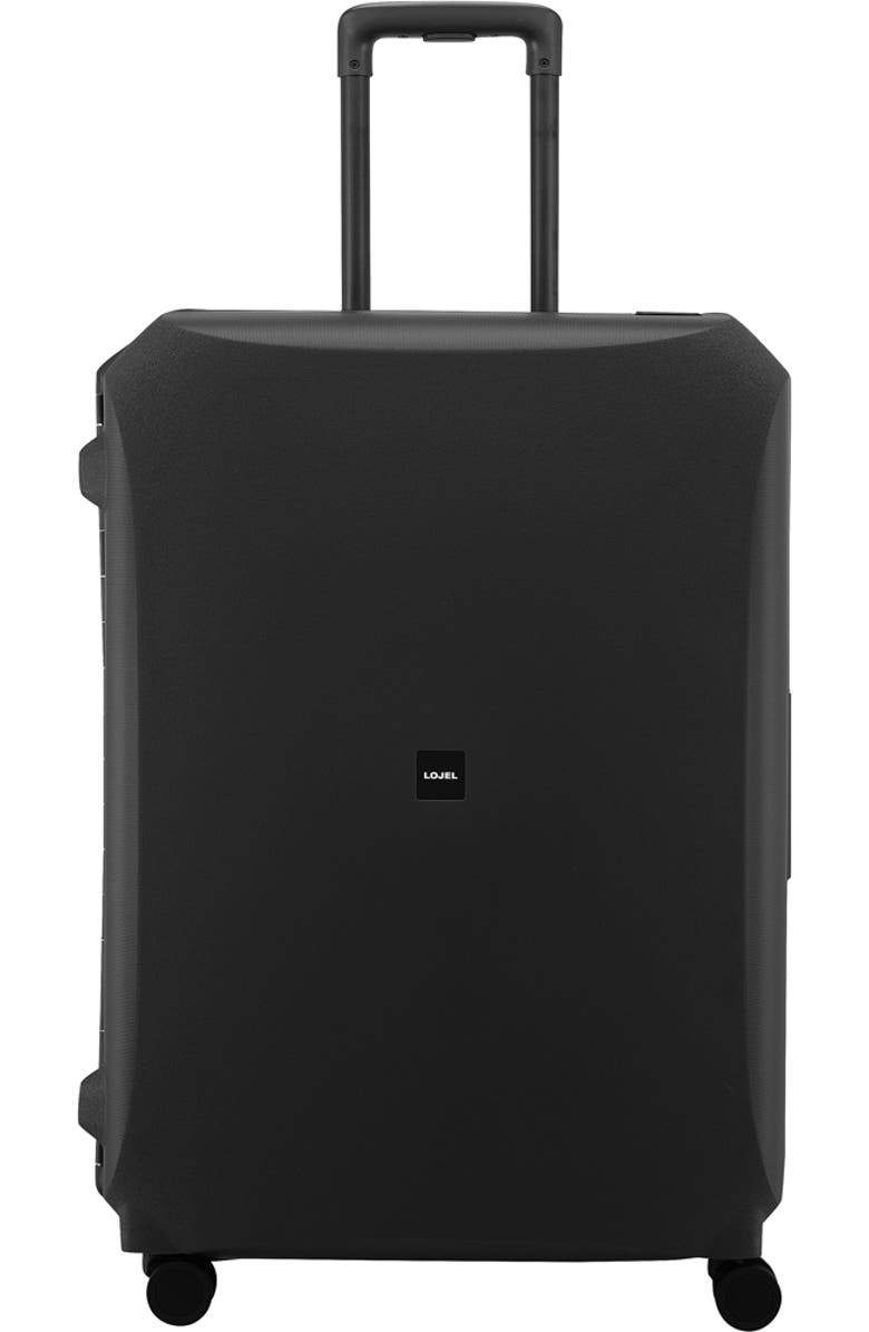 LOJEL Voja Large check in 30 inch Lightweight Luggage, Alternate, color, Midnight Black