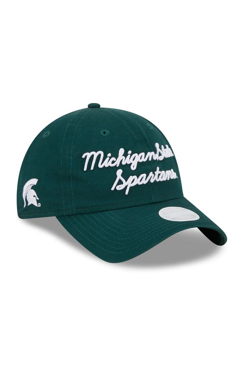 Women's New Era Green Michigan State Spartans Script 9TWENTY Adjustable Hat, Main, color, Green