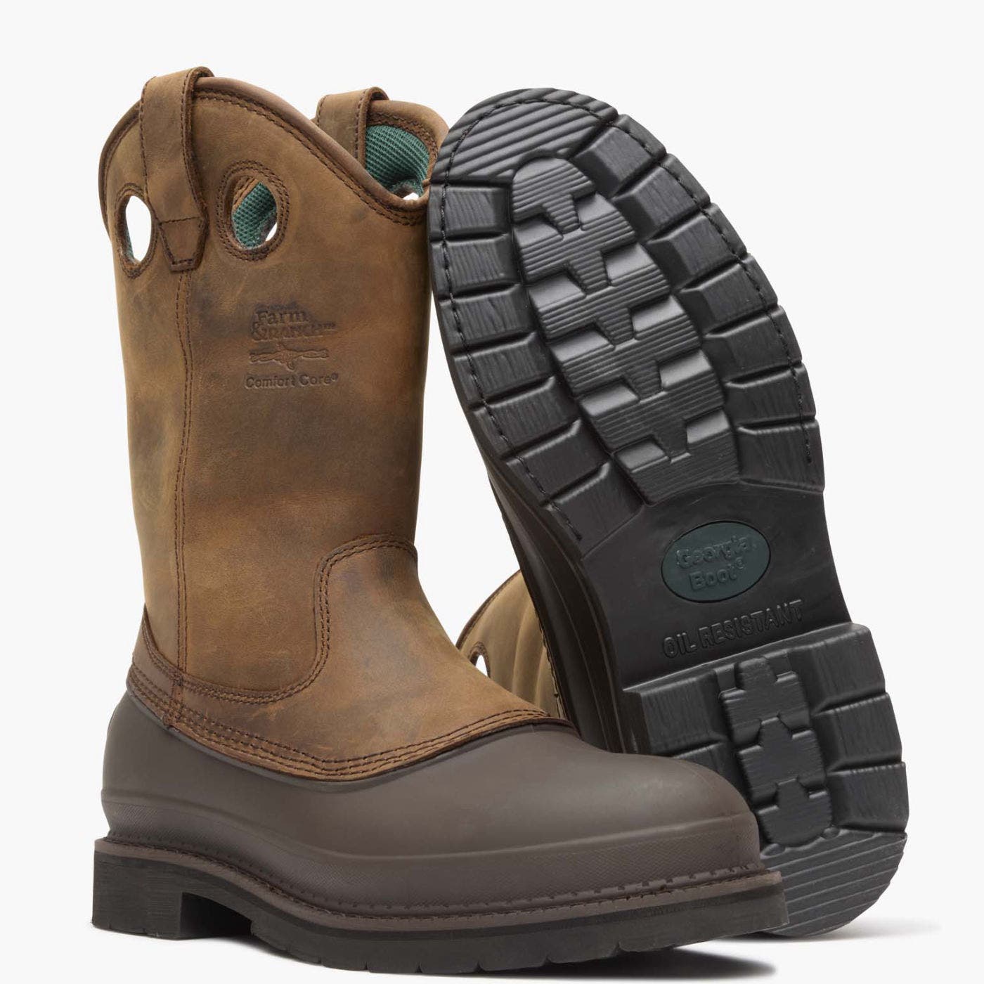 Georgia Boot Wellington Work Boot, Alternate, color, Mississippi Brown