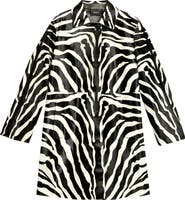 Akris Laron Zebra Print Genuine Calf Hair Coat