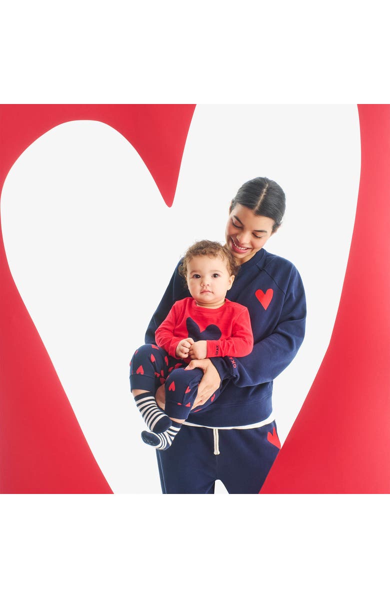 Primary Baby Sweatpant In Confetti Hearts, Alternate, color, Navy Mini Lollipop Hearts