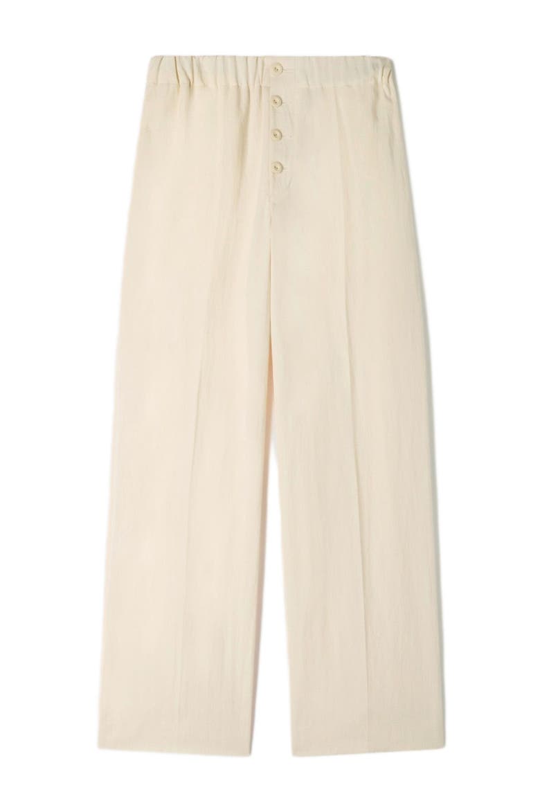 Flowing elasticated trousers, Alternate, color, Butter cream