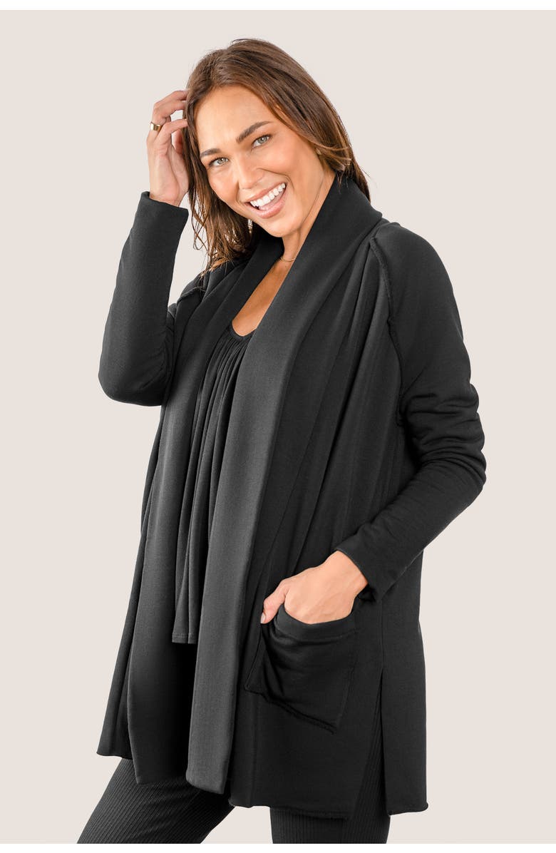 JJwinks Soho Pocketed Fleece Sweater Jacket, Alternate, color, Black