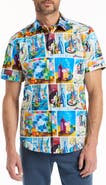 Robert Graham Wine & Dine Short Sleeve Cotton Button-Up Shirt