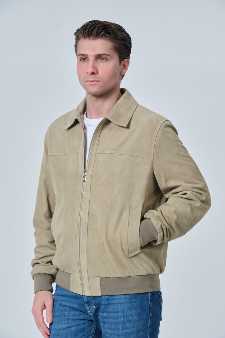 Freddie Suede Jacket, Alternate, color, Sage Green