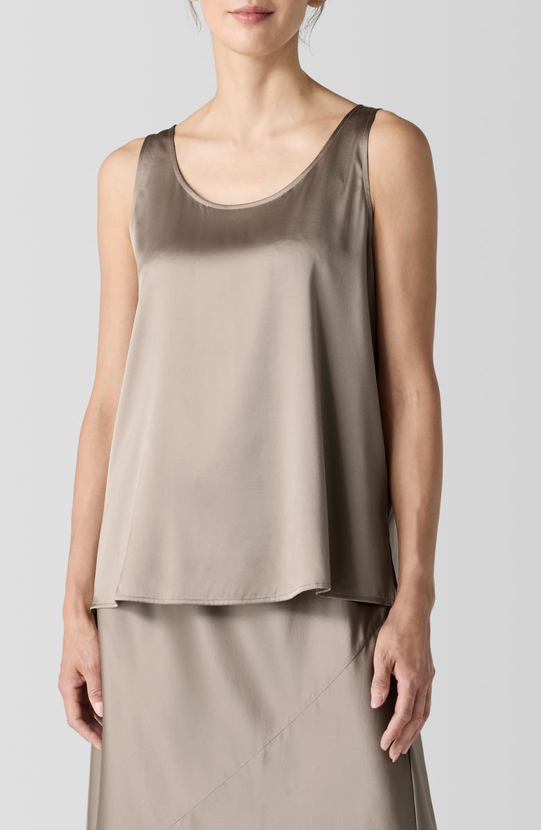 Eileen Fisher Stretch Silk Tank, Main, color, Dove