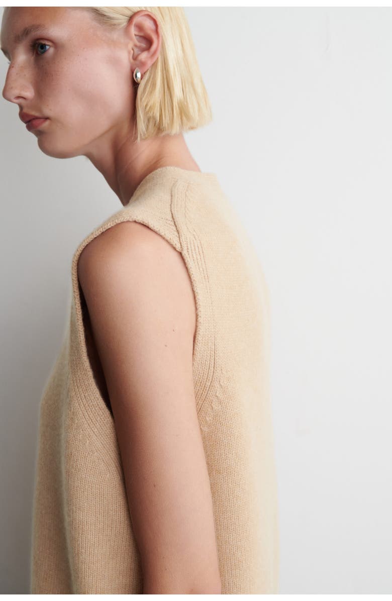 COS Knitted Cashmere-Blend Tank, Alternate, color, Beige