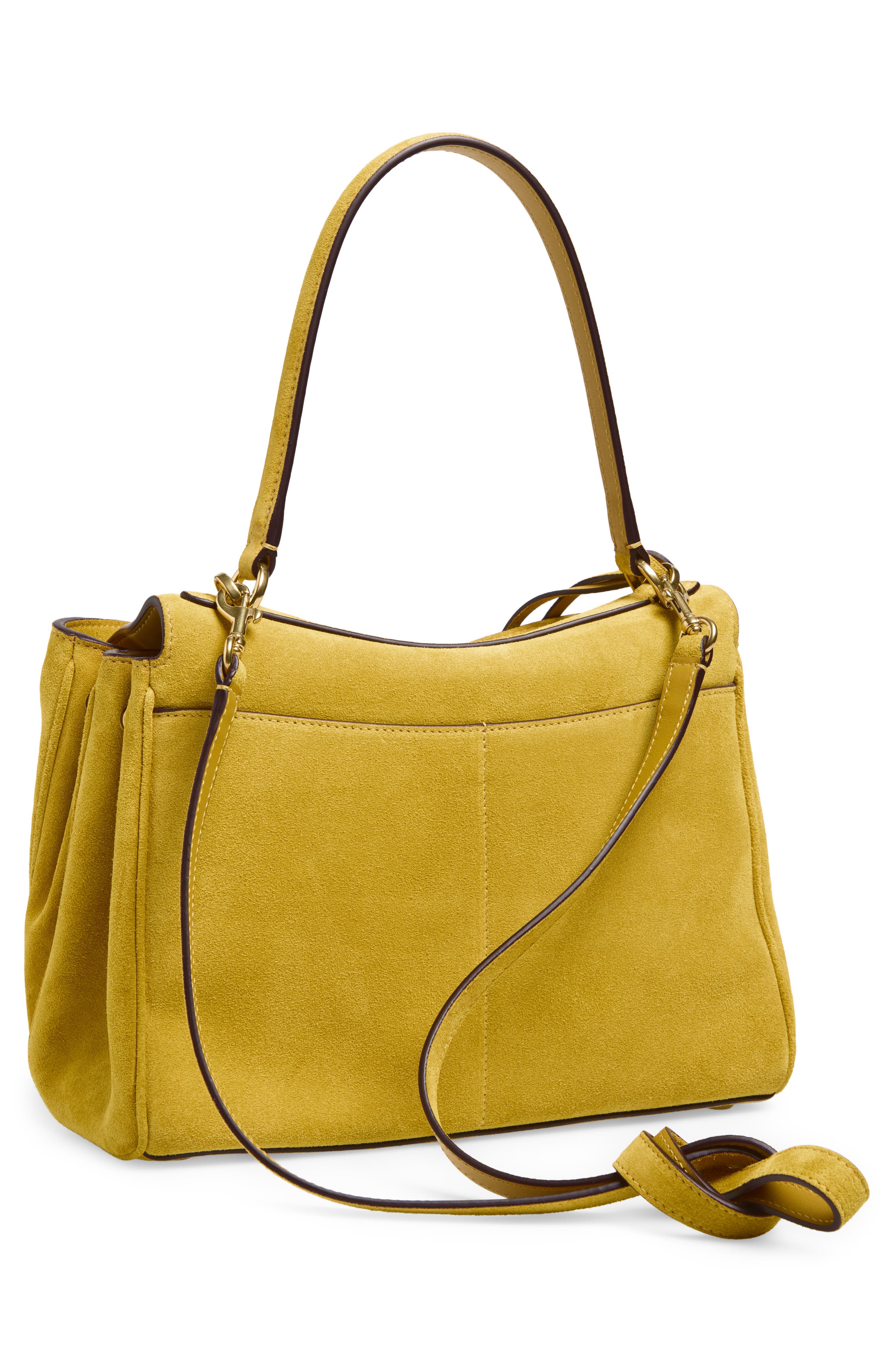 Balenciaga Rodeo Suede Top Handle Bag, Alternate, color, 7016 Curry