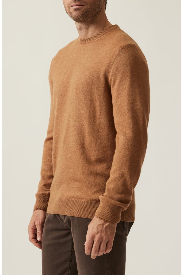 Cashmere, Silk & Wool Crewneck Sweater, Alternate, color, TOBACCO