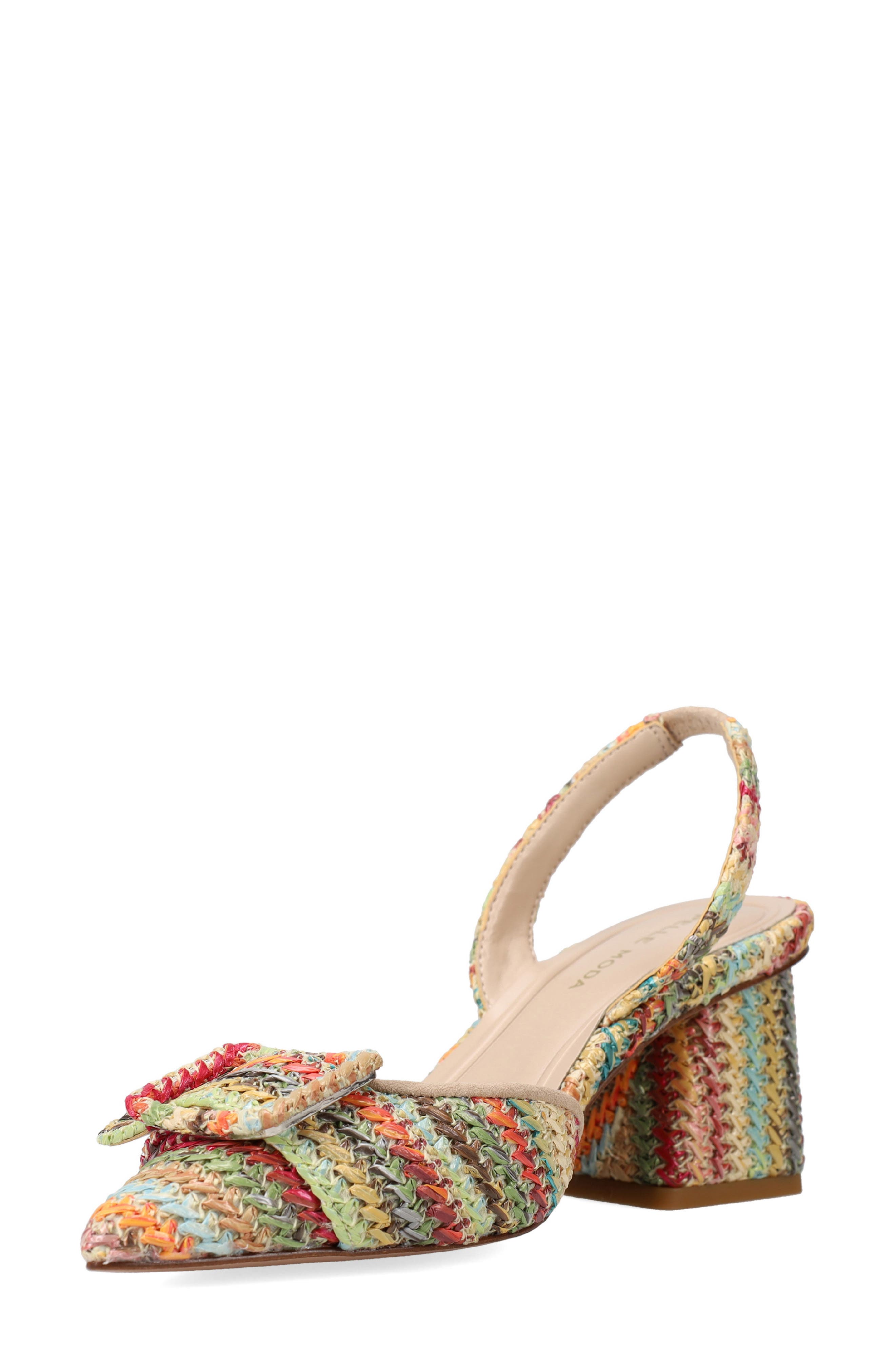 Pelle Moda Imia Slingback Pointed Toe Pump, Alternate, color, Beige Multi