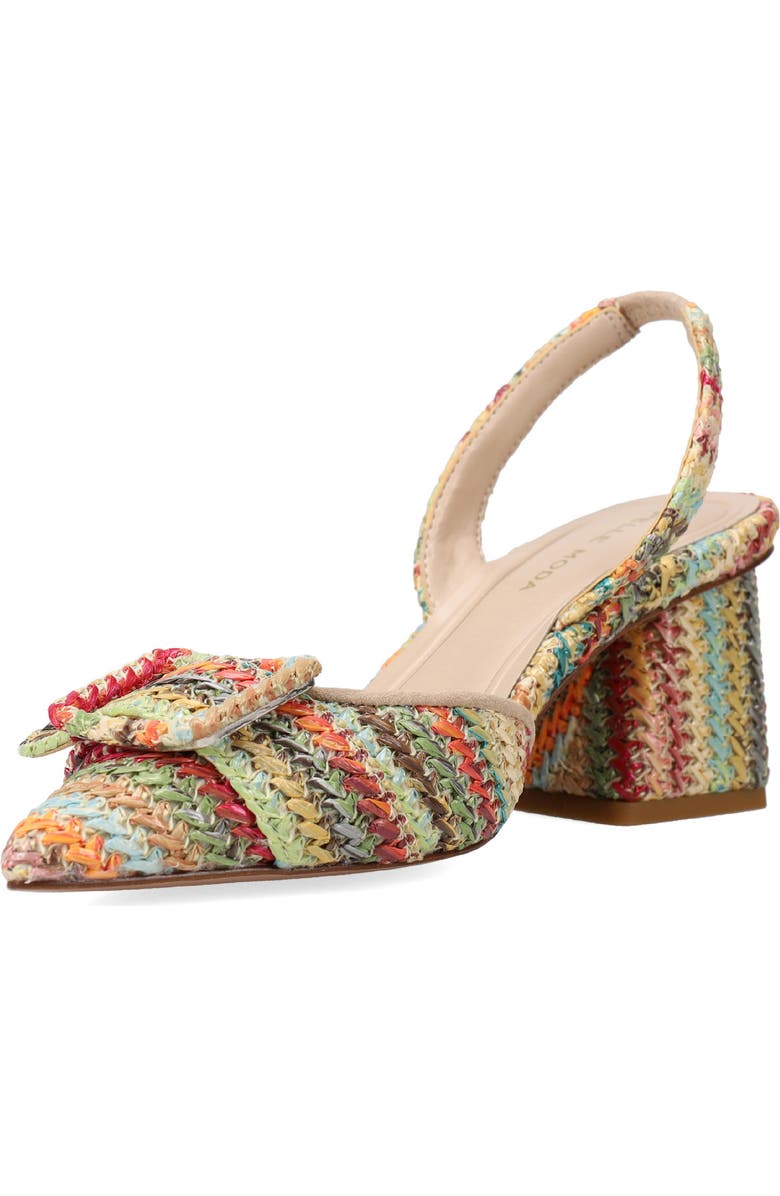 Pelle Moda Imia Slingback Pointed Toe Pump, Alternate, color, Beige Multi