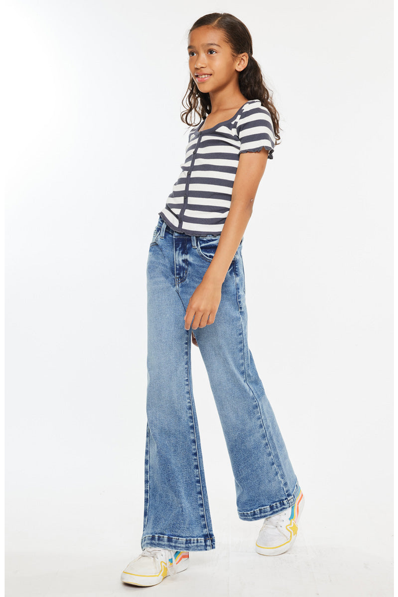 Glen High Rise Wide Leg Flare Jeans, Alternate, color, Medium Wash