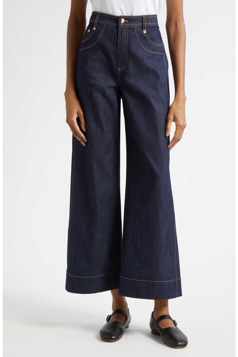 Sallie High Waist Ankle Wide Leg Jeans, Main, color, INDIGO