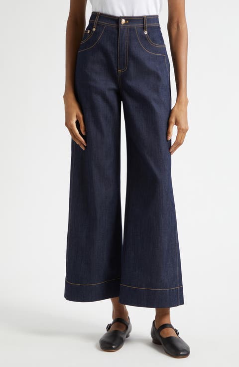 Sallie High Waist Ankle Wide Leg Jeans