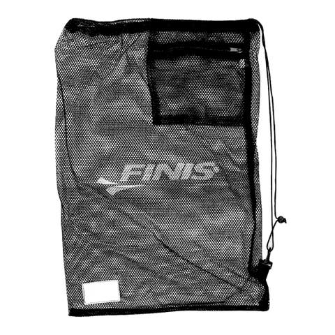 Mesh Gear Bag for Swim Equipment Quick Dry Nylon Drawstring Closure Zip Pocket Hook Attachment