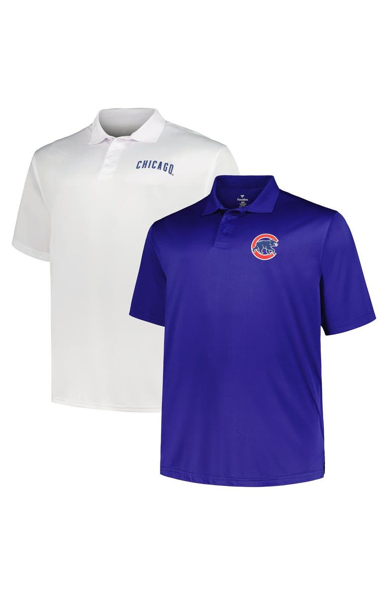 PROFILE Men's Profile Royal/White Chicago Cubs Big & Tall Two-Pack Solid Polo Set, Main, color, 