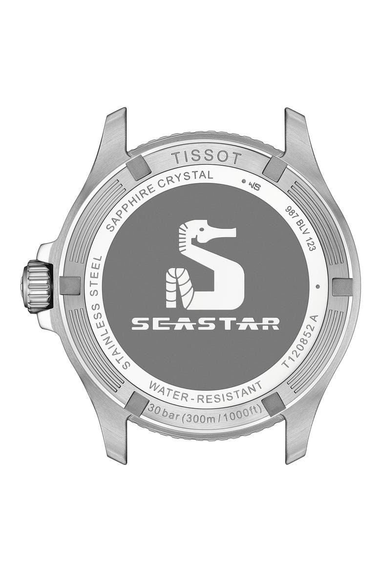 Seastar 1000 GMT Bracelet Watch, 40mm, Alternate, color, BLACK