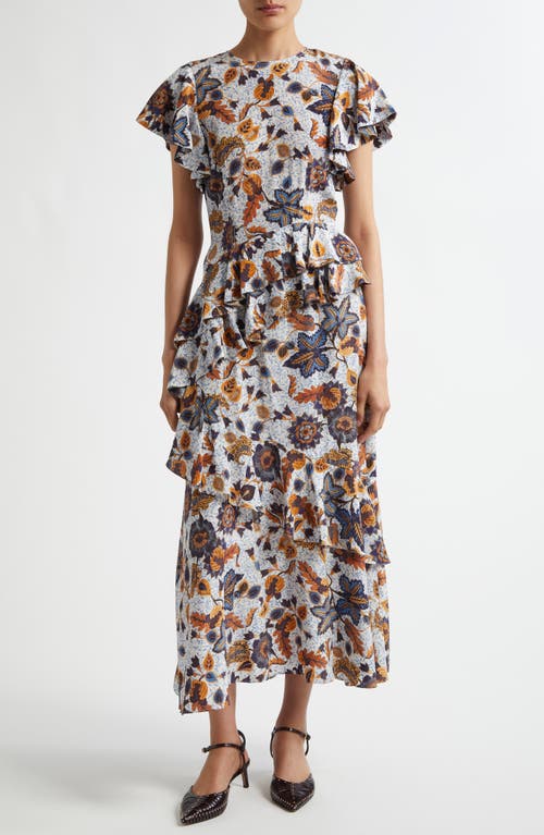 Ulla Johnson Amaia Crêpe De Chine Midi Dress In Jasmine
