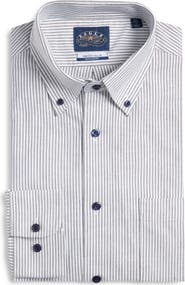EAGLE Regular Fit Pinstripe Cotton Button-Down Oxford Shirt