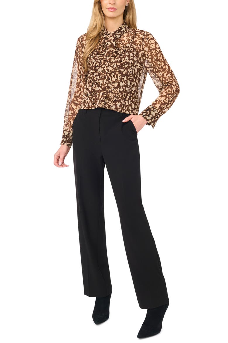 Tie Neck Top, Alternate, color, CHICORY COFFEE