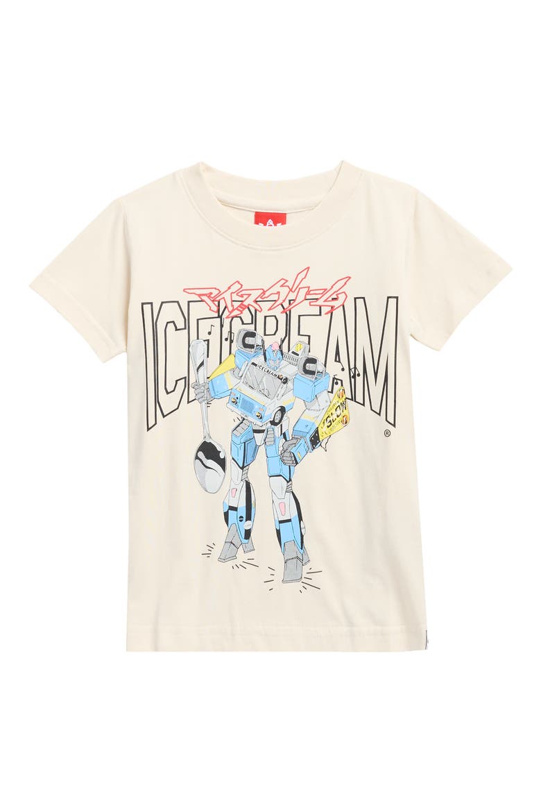 Kids' Robot Graphic T-Shirt, Main, color, ANTIQUE WHITE