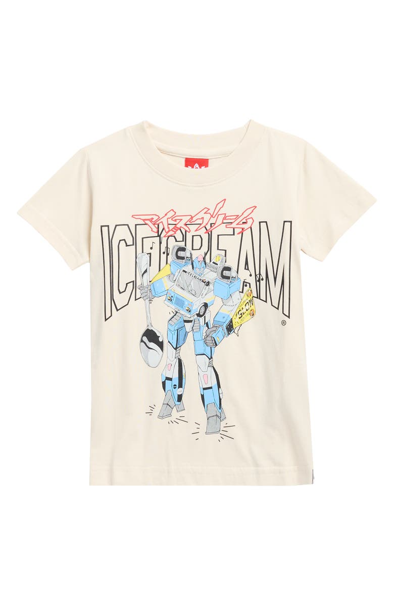 ICECREAM Kids' Robot Graphic T-Shirt, Main, color, Antique White