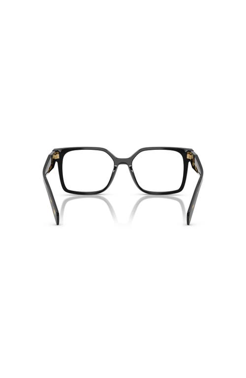Prada 52mm Rectangle Optical Glasses In Black
