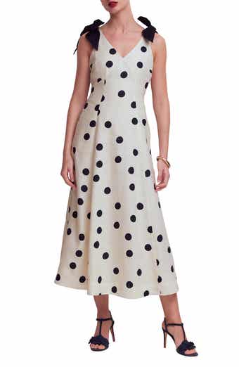 Bow Detail Linen Empire Waist Dress