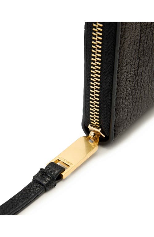 Allsaints Leather Travel Wallet In Black