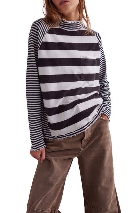 Women's Mock Neck Striped Tops | Nordstrom