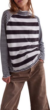 Free People Punk Playful Stripe Long Sleeve T-Shirt