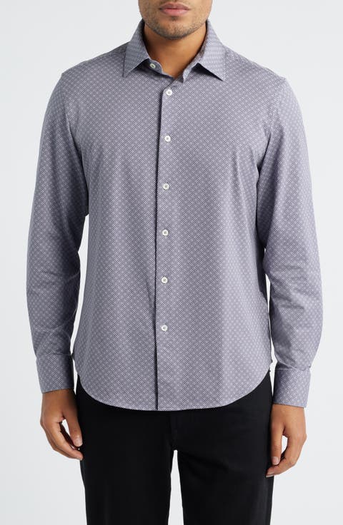 James OoohCotton® Mosaic Print Twill Button-Up Shirt