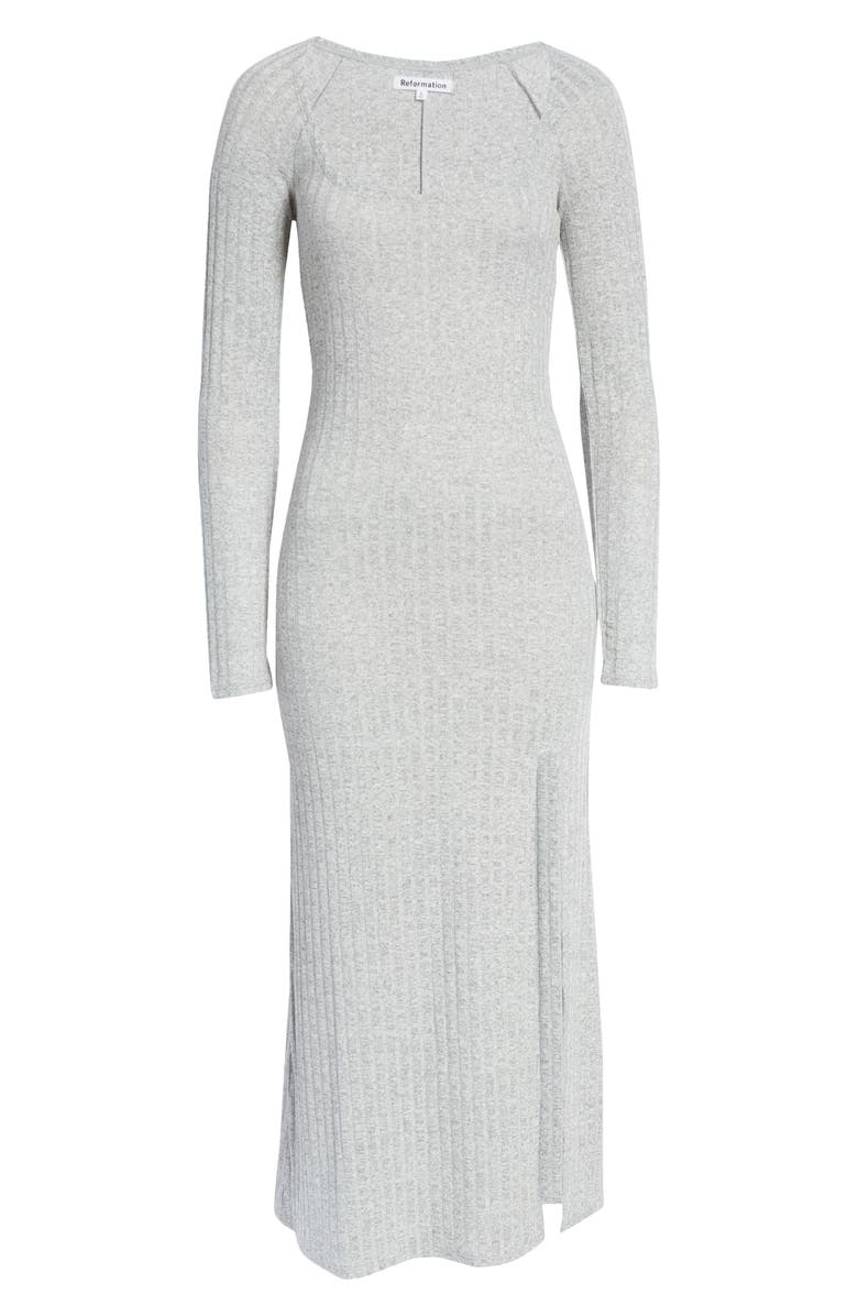 Reformation Lemon Rib Long Sleeve Dress, Alternate, color, 